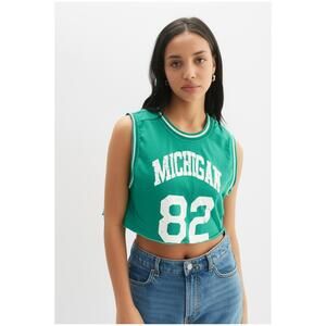 Wild Fable Women's Michigan Cropped Tank Top Size Large‎ Ribbed Raw Hem Casual